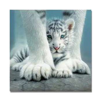 

Full drill 5d DIY Diamond Painting Diamond Mosaic Home Decor Diamond Embroidery Cross Stitch Cute white tiger picture