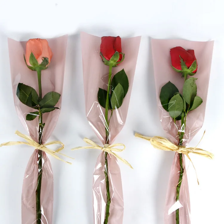 Wrapped Single Stem Paper Flower Rose -   Wrap flowers in paper,  Single flower bouquet, Flower gift