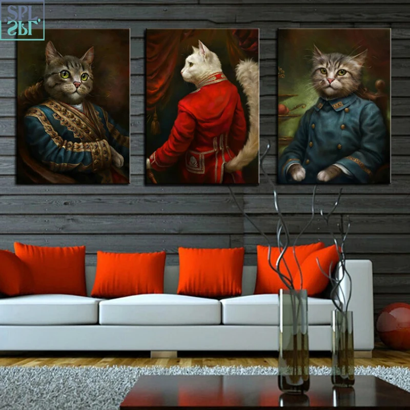Винтажный стиль украшения дома картина с рисунком животных Cardinal Cat плакаты