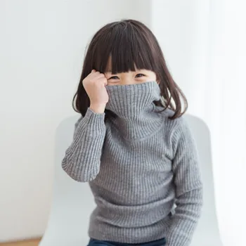 

Funfeliz Winter Kids Tops Children Turtleneck Ribbed Sweaters for Boys 2018 Autumn Baby Girl Sweater Boys Turtlneck Pullover