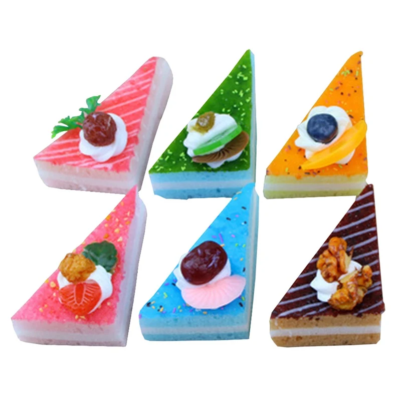 1 Pcs Cartoon Simulation PU Fruit Dessert Cake Shape Fridge Magnets Sticker Home Kitchen Decoration Stickers Color Random