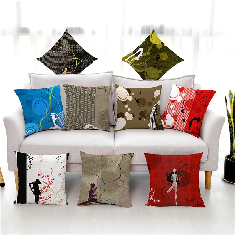 

ISHOWTIENDA Yoga Exercise Polyester 2019 New Arrival Pillow Waist Cushion Cover Indoor Home Decor High Quality Cover Cojines