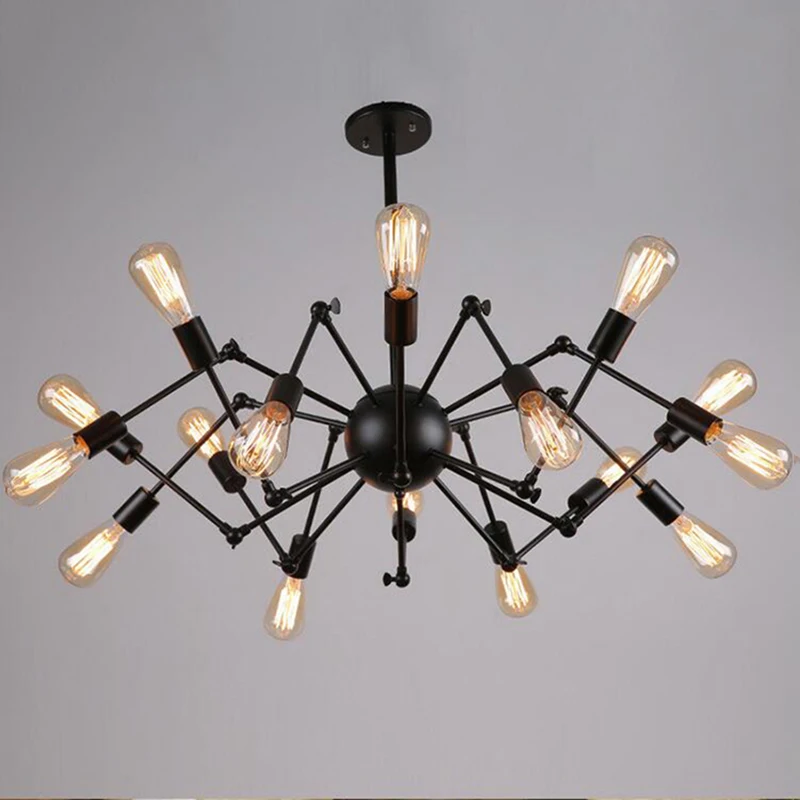 

American Iron Retro Net Bar Clothing Shop Decoration Cafe Restaurant Spider Chandelier