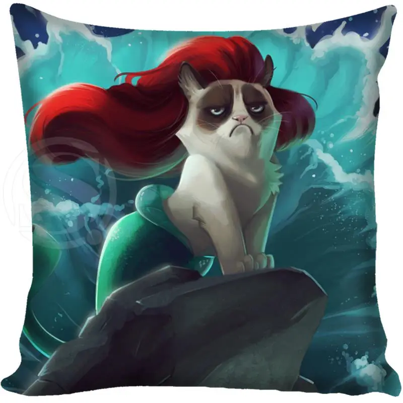 

Funny Cat Mermaid Pillow Euro Cover Decorative Massager Decorative Pillows Home Decor Gift