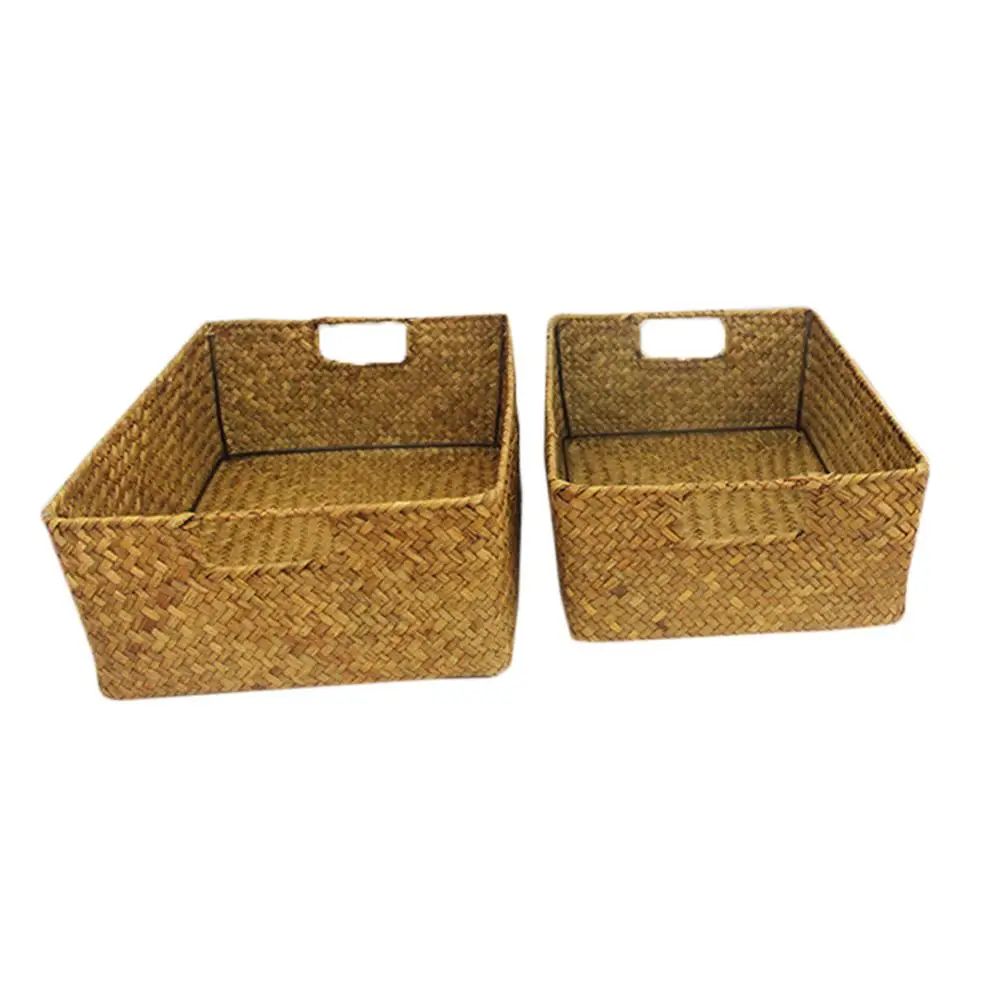 

Newest Weaving Baskets Handmade Storage Basket Seagrass Belly Straw Garden Flower Pot Planter Laundry Basket Gift Basket