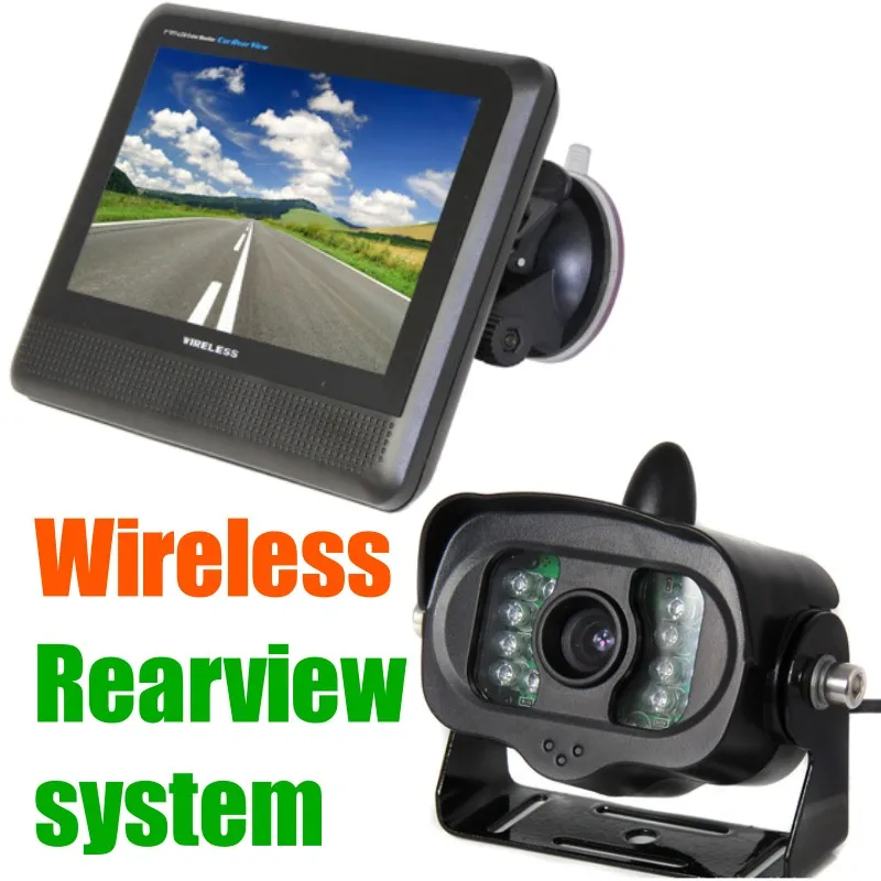 

2.4g wireless Car truck trailer Van School bus rear view camera Monitor system, 7"tft lcd rearview screen + Reversing backup cam