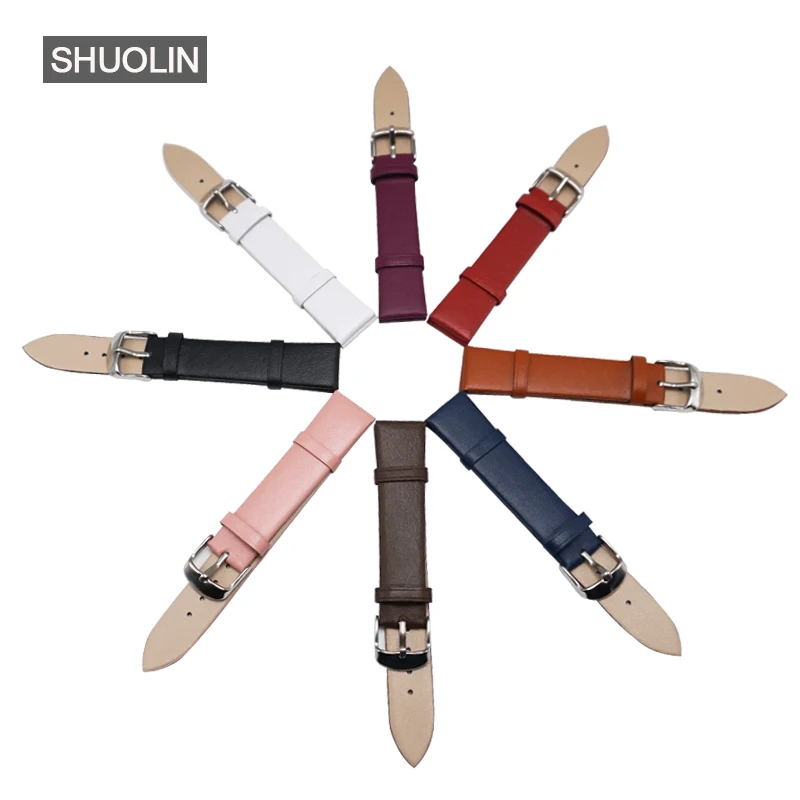 

Leather watch strap 12/14/16/18/20mm 8 colors soft Watchband smooth surface clock Ladies Watch band 18mm 2016 watchbands 18 J012