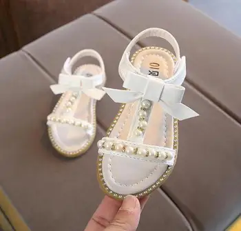 

Summer Model Children Sandals Girls Princess Beautiful Diamond Bow Shoes Kids Flat Sandals Baby Girls Roman Shoes