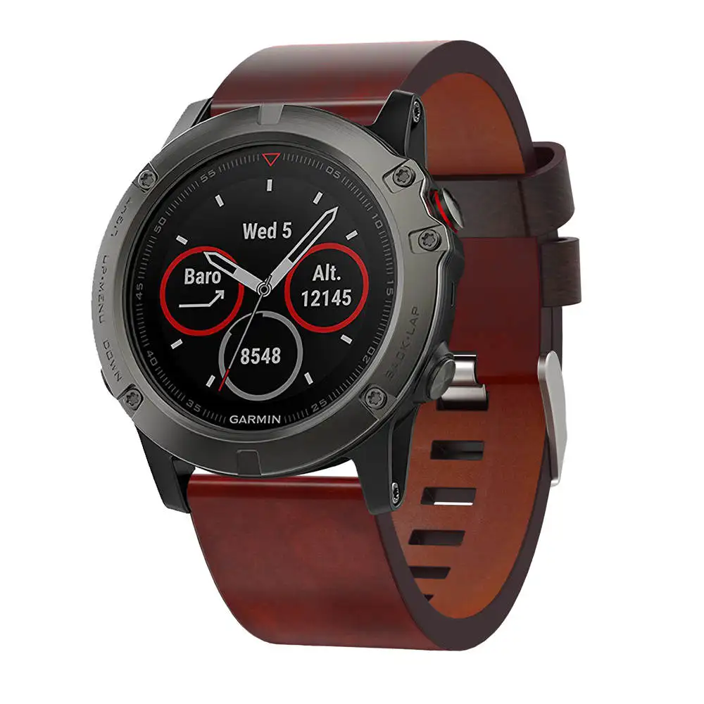 Ремешок для наручных часов Garmin Fenix 5X/5X Plus удобный кожаный быстросъемный