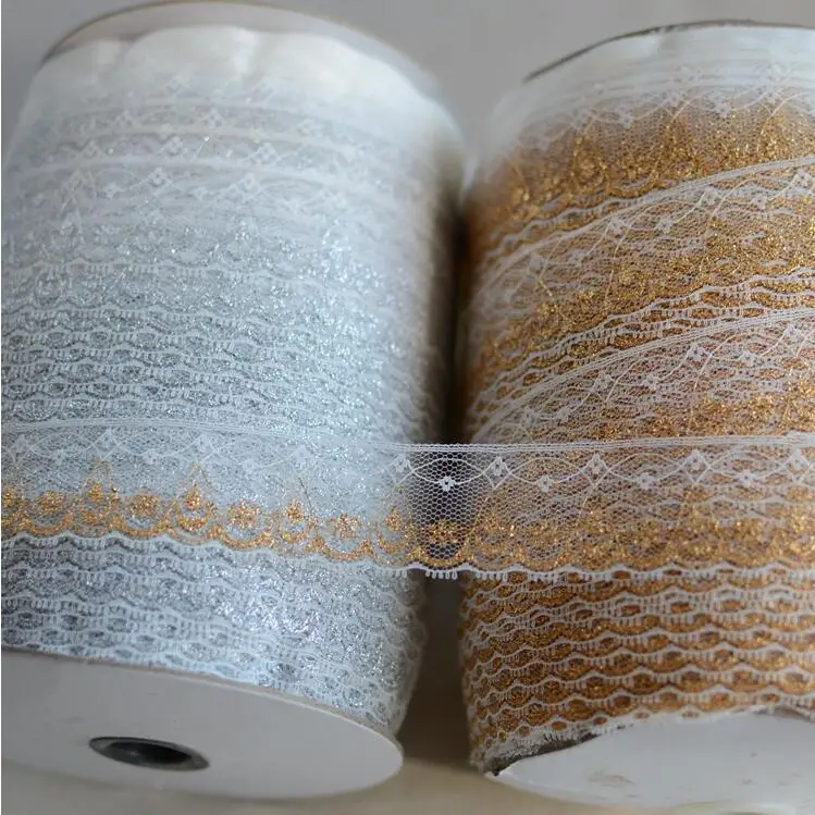 

5M Quality Gold Silver Lace Trims Diy Wedding Crafts Ribbon Cosplay Stage Performance Apparel Lace Trimming Garment Accessory