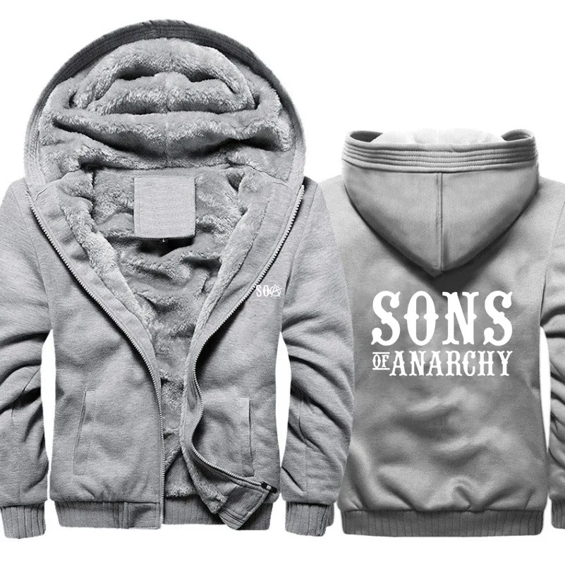 Мужская зимняя флисовая толстовка SOA Sons of толстовки анархия утепленное
