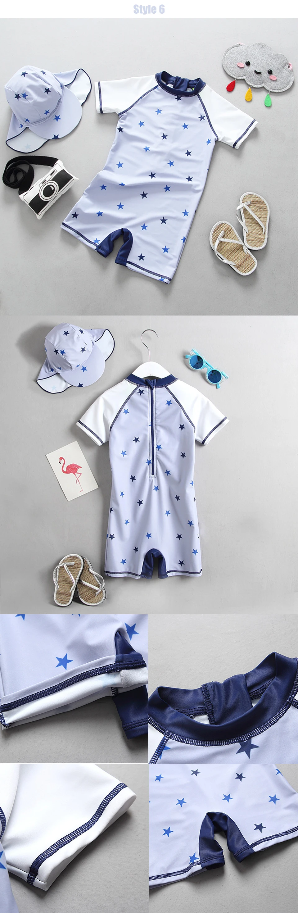 Roupa de Banho Peça com Chapéu Fatos de Banho do Bebê Terno de Natação Meninos Crianças Maiô Menino Dinossauro Impressão Upf50 uv Sun Block Uma 15 chapéu crianças maiô menino dinossauro impressão upf50