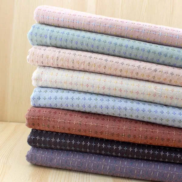 

2016 New! Yarn Dyeing Cross Cotton Fabric Cloth for Patchwork Quilting Craft Thick Cotton Pattern Fabrics Cloth Sewing Tissu