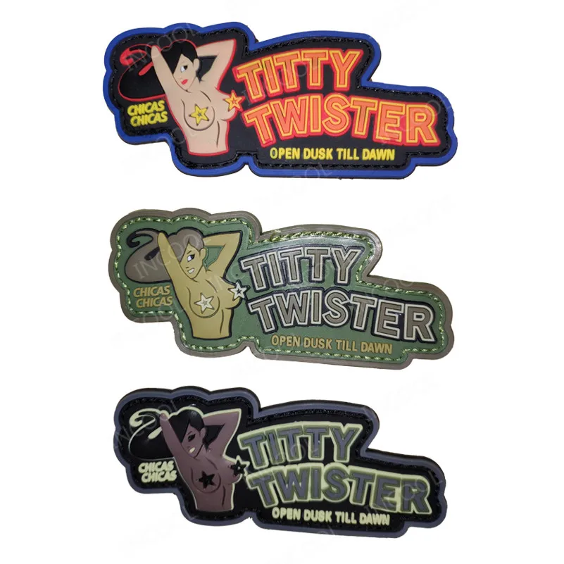 

TITTY TWISTER PVC Patch Fashion Tactical Military Morale Hook Patch Rubber Patches Armband Combat Badges For Clothing Backpack