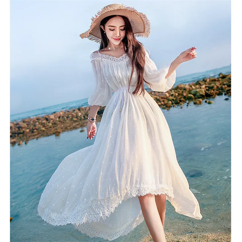 Высокое качество взрывы Досуг бисером подходящие платья для женщин Весна Лето Повседневное платье