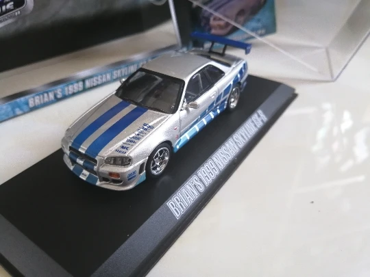 GL 1:43 Nissan R43 BRIAN'S 1999 skyline GT-R модель автомобиля литая под давлением металлическая игрушка подарок на день рождения для детей