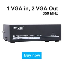 MT-VIKI Maituo 350Mhz VGA Video Splitter Distributor 1 int to 2 Out support widescreen LCD Monitor Projector MT-3502