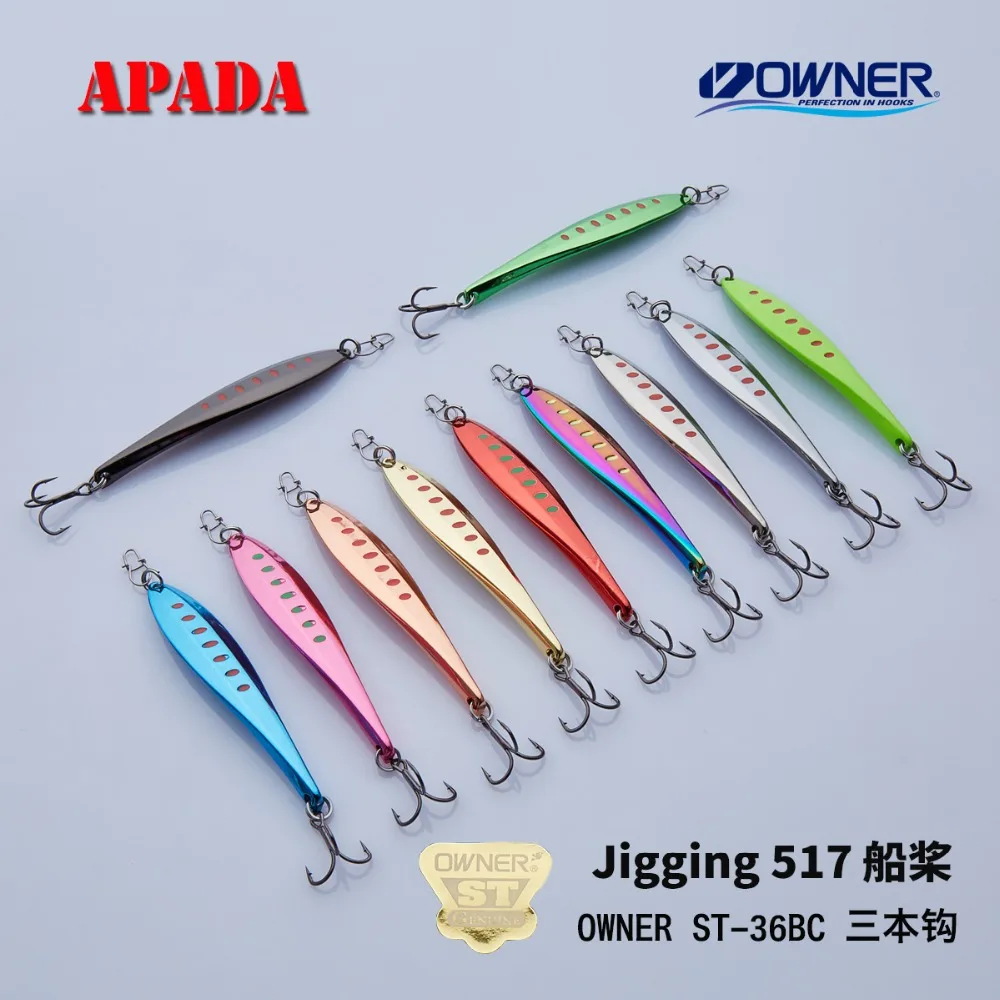 APADA Jigging 517 весло усиленный тройной крючок + перо 12 г 72x14x7 мм рыболовные приманки
