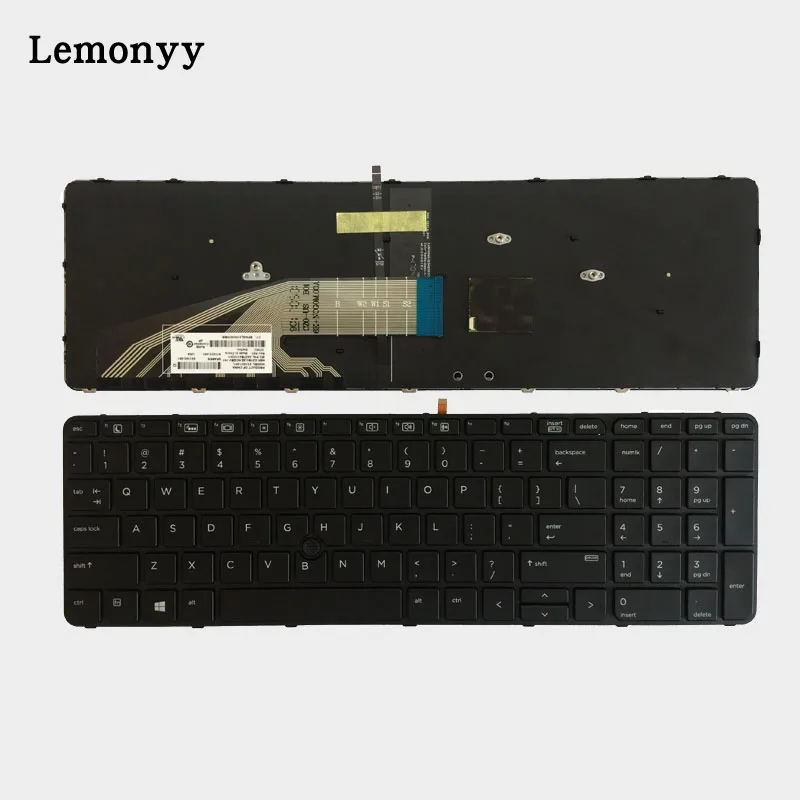 

New US keyboard For HP Probook 650 G2 655 G2 English black laptop keyboard backlit with Pointer frame