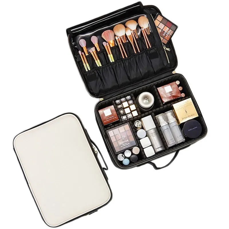 

Dropshipping Waterproof PU Cosmetic Bag High quality Profession Cosmetic Case Women Travel Toiletry kits Organizer Makeup Bag