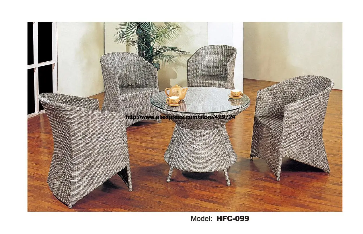 New modern european design high back chiar table rattan set .
