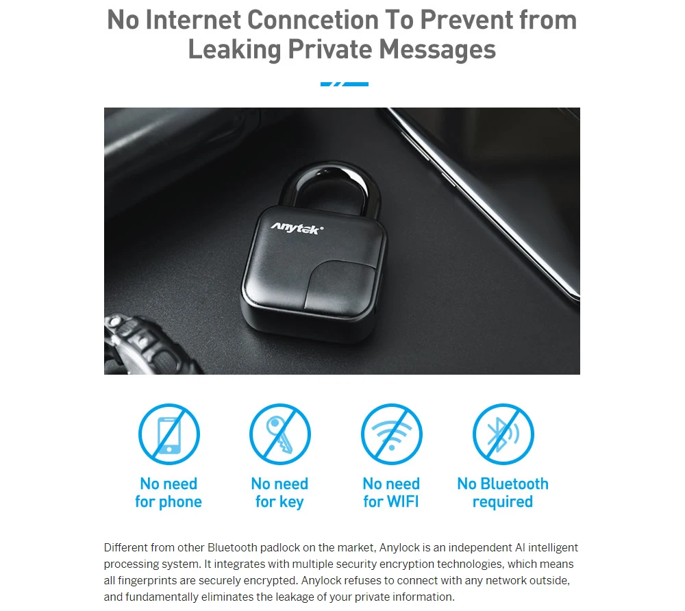 Fingerprint padlock smart Bluetooth electronic lock warehouse door security door lock outdoor padlock luggage lock