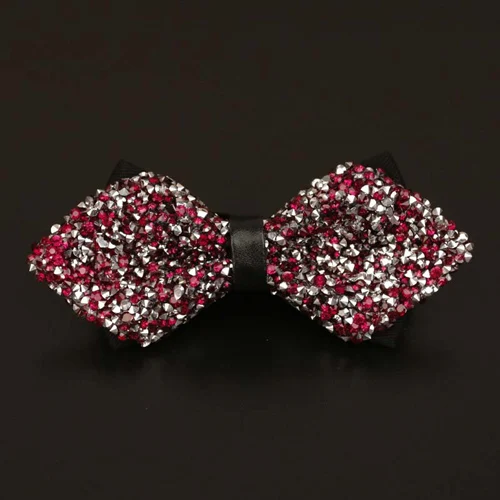 HUISHI мужской роскошный Алмазный кристалл драгоценный камень модный галстук-бабочка аксессуары для свадебной вечеринки галстук банкетный мужской галстук-бабочка - Color: H 42