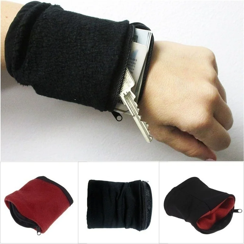 

Wrist Wallet Pouch Wrist Support Pocket Cycling Running Phone Arm Bag Wristband Coin Keys Storage Zipper Sport Accessories A42