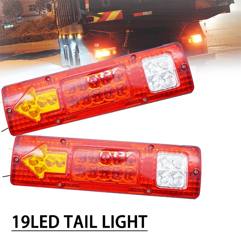 

12V LED Rear Tail Lights Lamp 19LED Car Trailer Stop Rear Reverse Turn Safety Indicator Fog Lights Trailer Truck Car Caravan LED
