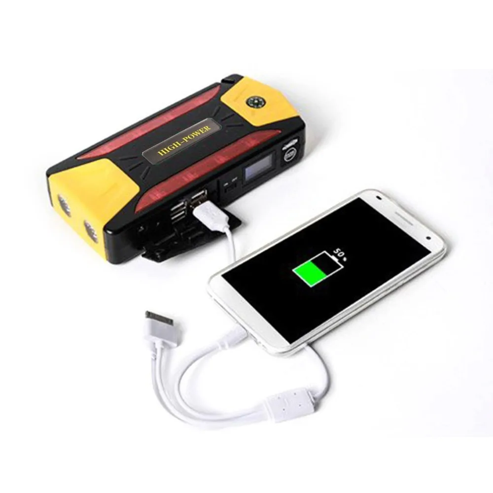 Professional 12000mAh Portable Car Jump Starter Battery Booster with USB Power Bank LED Flashlight for Truck Motorcycle Boat