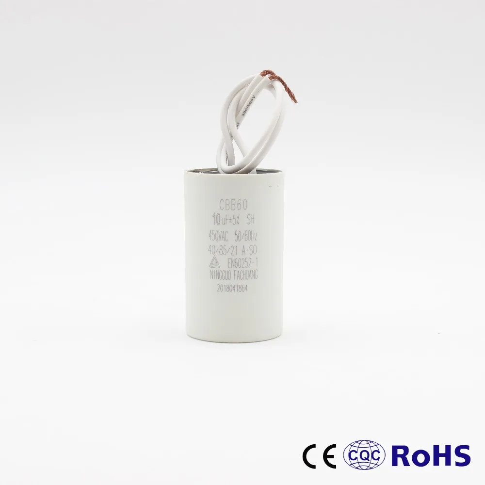 

AC Motor Run And Start Capacitor Manufacture Electrolytic CBB60 High Quality Low Noise Cheap CBB60 10uf/450v