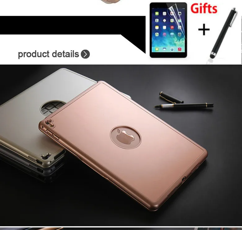 

Wireless Bluetooth Keyboard Case For iPad 9.7 New 2017 2018 A1822 A1823 cases Backlit Light keyboard funda cover + flim + pen