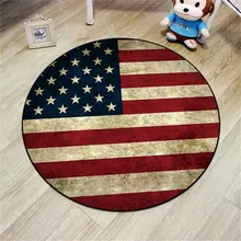 Круглый Бархатный ковер с рисунком Дня независимости 60#80#100 см, анти коврик для песка, спальни, меховой ковер