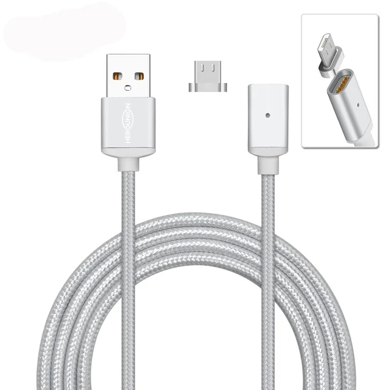 1 м нейлоновое магнитное зарядное устройство Micro USB для мобильных телефонов Xiaomi Huawei Android 2.1A Быстрая зарядка Магнит Micro USB кабель для передачи данных