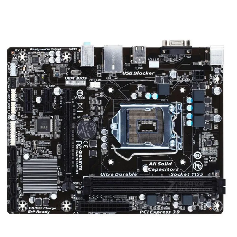 

For Gigabyte GA-H61M-D1 Original Used Desktop Motherboard H61M-D1 H61 Socket LGA 1155 DDR3
