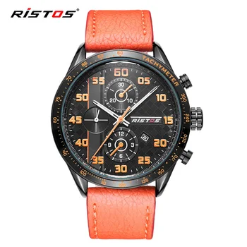 

Fashion RISTOS Brand Extreme Sport Quartz Army Men's Watches Genuine Leather Watches Reloj Masculino Watch Reloj de Hombre 93008