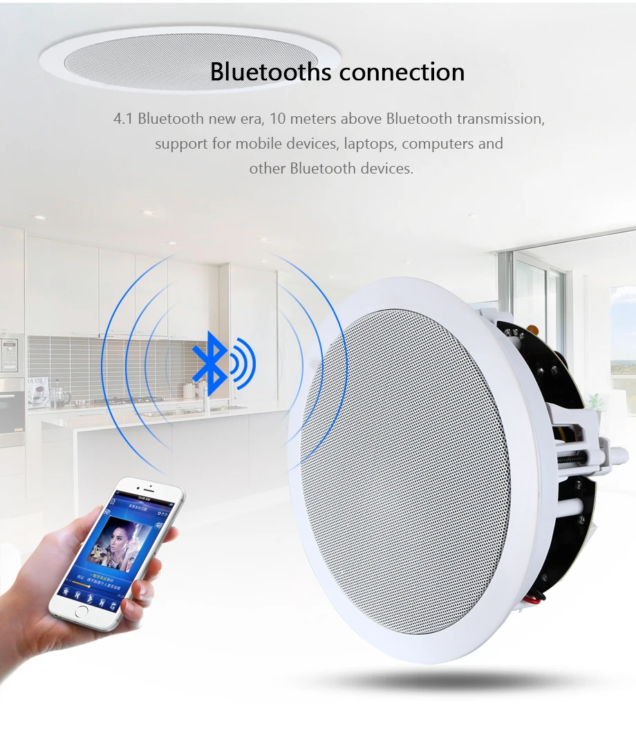 Oupushi vx5-c bluetooth сабвуфер активный bluetooth в потолок динамик для семьи фоновая музыкальная система