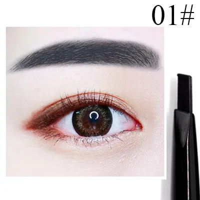 KAQIYA, 4 цвета, 2 в 1, двуглавый, стойкий Водостойкий карандаш для глаз, красивый, прочный, для украшения и подчеркивания глаз - Цвет: 101-black