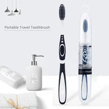 2PCS Toothbrush Soft Brush Adult Portable Travel Box Couple Tooth Brush Small Boxed Travel Portable Bamboo Charcoal Clean teeth