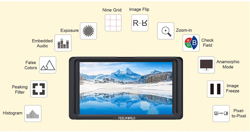 FEELWORLD F5 5 дюймов DSLR на камера полевой монитор маленький Full HD 1920x1080 ips видео фокус с 4K HDMI DC Выход наклона Arm