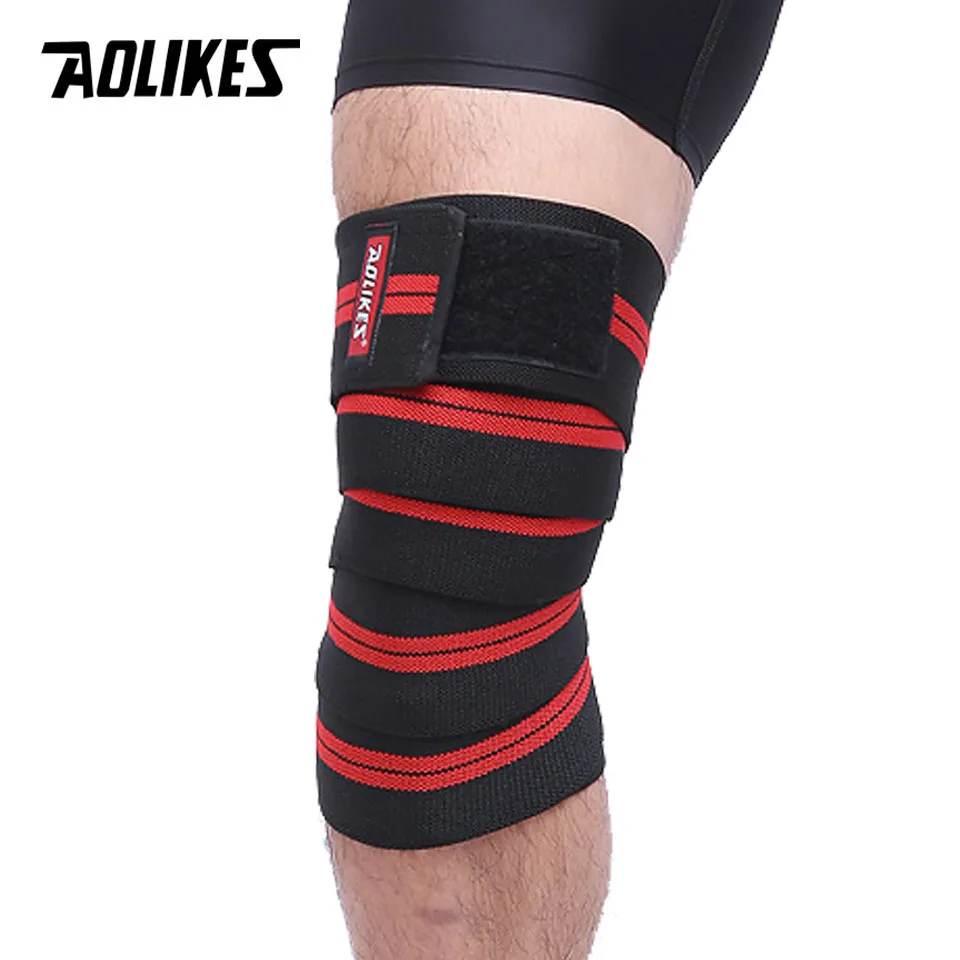 Эластичные повязки AOLIKES 1 шт. 2 м * 8 см для занятий фитнесом поднятия тяжестей