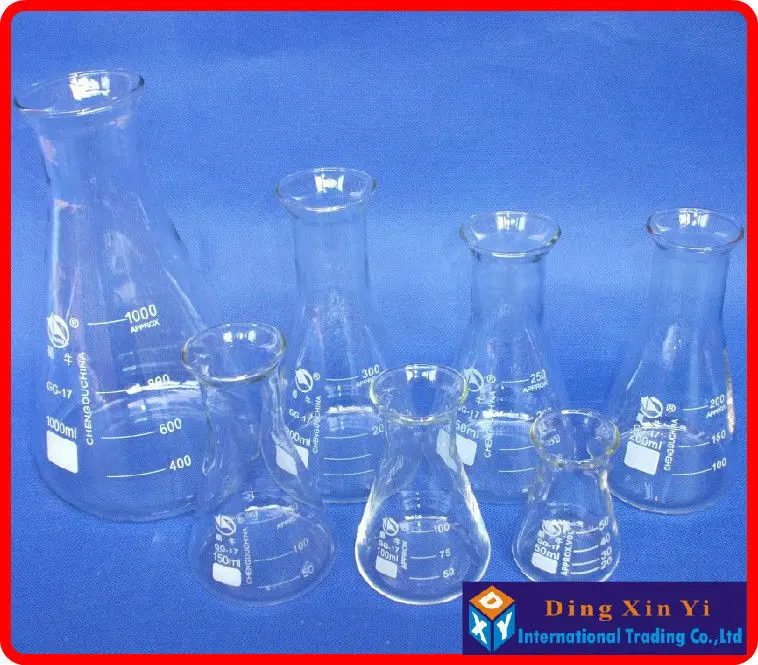 Стеклянная колба Erlenmeyer (4 шт./лот) 100 мл стеклянная коническая лабораторное