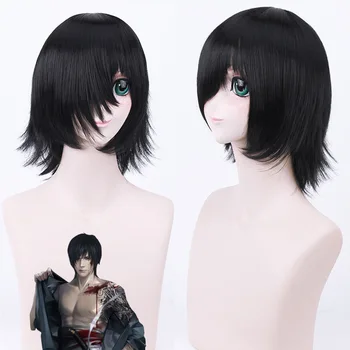 

14" Men's Anime Cosplay Full Wigs Heat Resistance Fiber Synthetic Hair The Lost Tomb Kylin Zhang Short Cosplay Wig