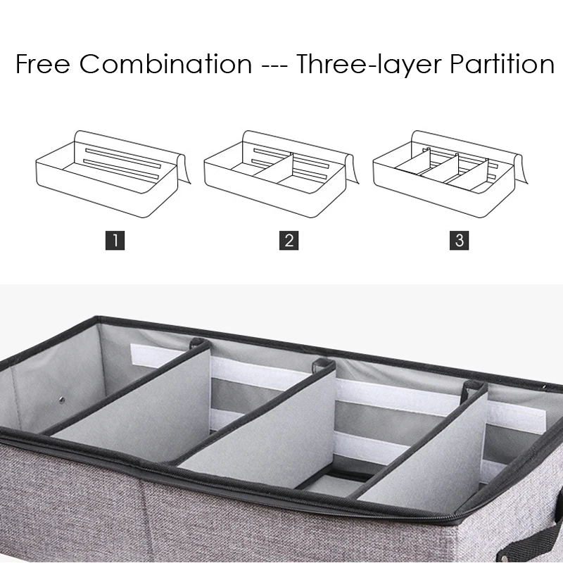 Складной ящик для хранения нижнее белье Разделитель с крышкой Шкаф Органайзер для хранения обуви Органайзер коробка пылезащитный ящик Органайзер регулируемый
