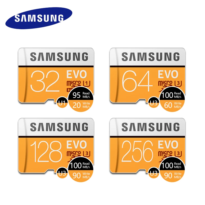 Карта памяти SAMSUNG class 10, Micro SD, 32 ГБ, 64 ГБ, 128 ГБ, 256 ГБ, EVO, реальная емкость, TF, транс, флэш-карта Mikro, карта памяти sd