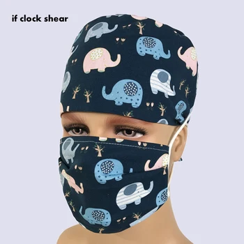 

New Breathable clinic work cap beauty men's surgery surgical hat practice nurse cap medical hospital doctor laboratory printing