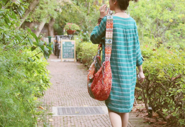 Hippie Crossbody Bag Thai Top Zip Hobo Sling Bag Handmade Hipster Messenger Bag (8)