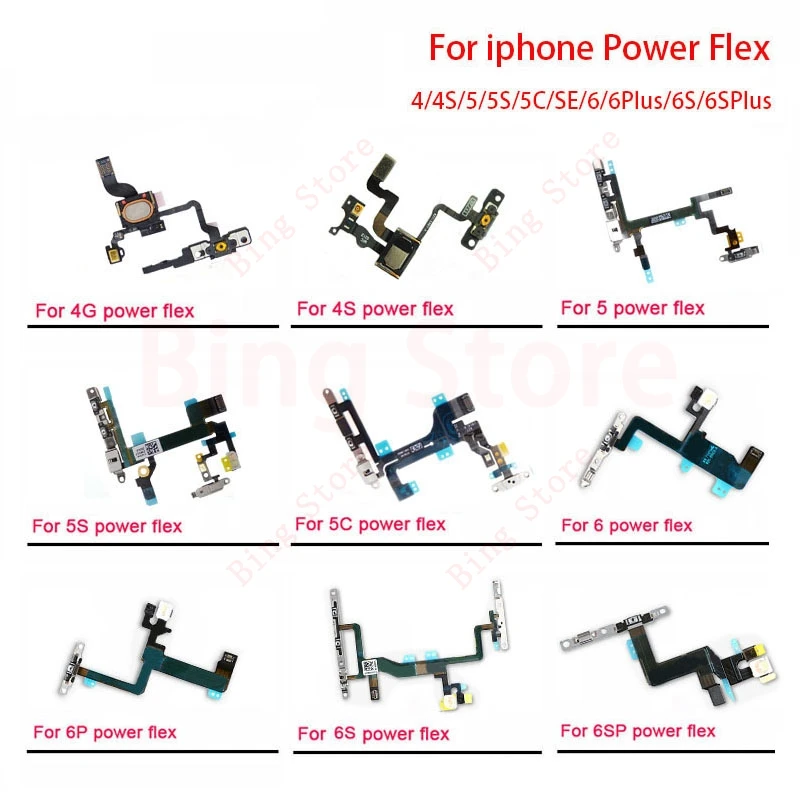 Кнопка включения и выключения шлейфа с кабелем для iPhone 5 5S SE 5C 6 6S Plus немой
