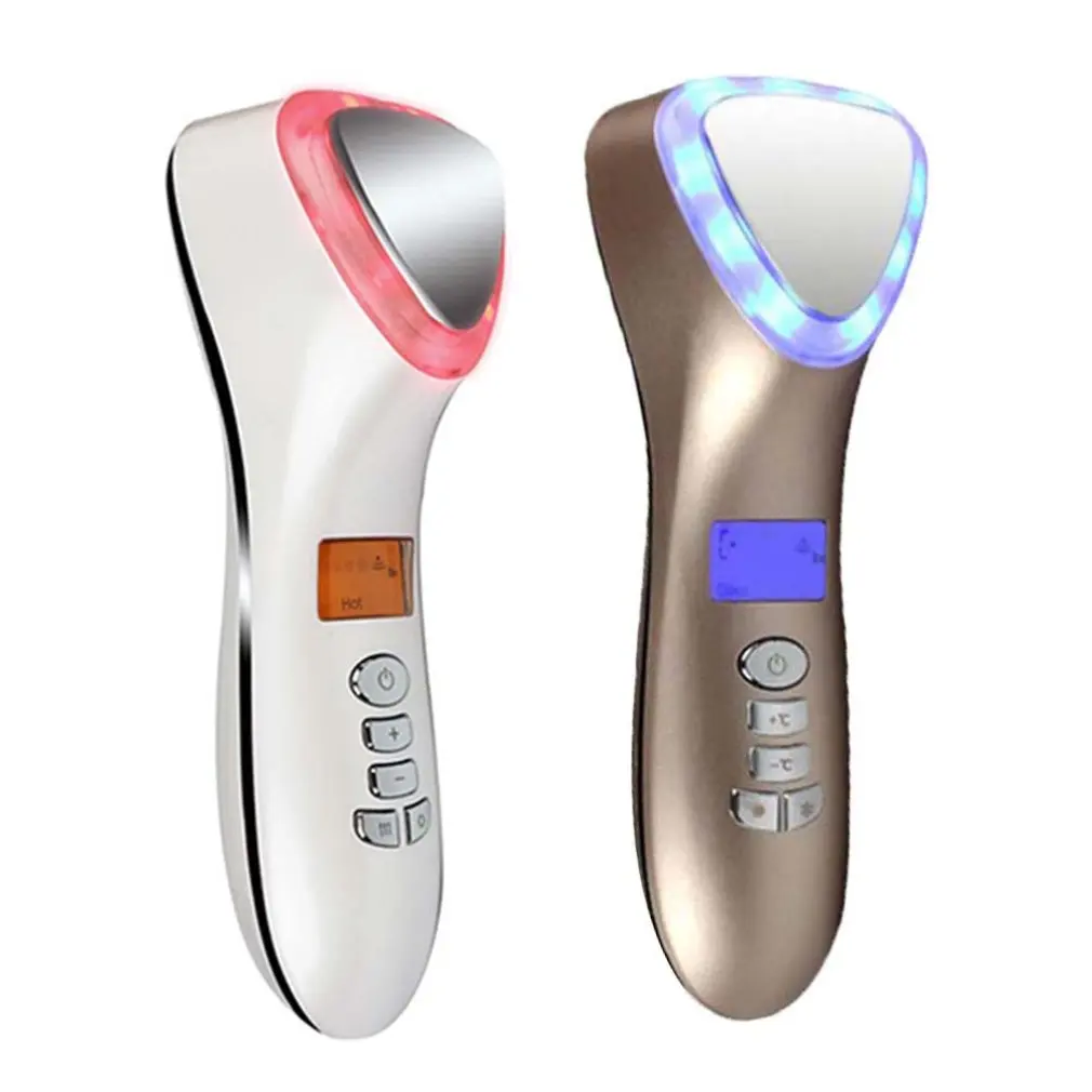 

Ultrasonic Hot Cold Therapy Sonic Vibration Facial Skin Care Essence Ion Introduction Beauty Instrument Face