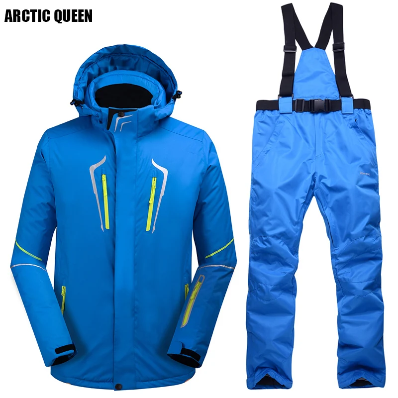 ARCTIC QUEEN Men Skiing Set Windproof Waterproof Snowboarding Suits Set